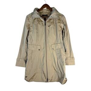Cole Haan Women Topaz Iridescent Trench Raincoat Jacket  Small S Water Resistant